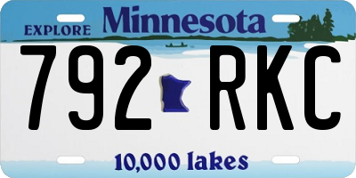 MN license plate 792RKC