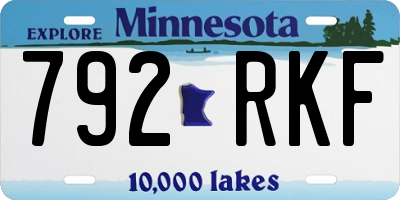 MN license plate 792RKF