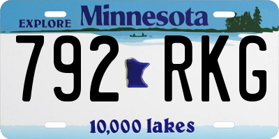 MN license plate 792RKG