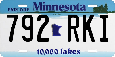MN license plate 792RKI