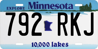 MN license plate 792RKJ