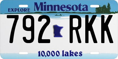 MN license plate 792RKK
