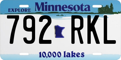 MN license plate 792RKL