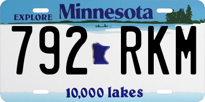 MN license plate 792RKM