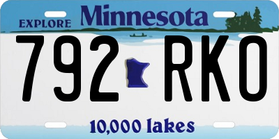 MN license plate 792RKO