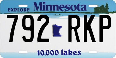 MN license plate 792RKP