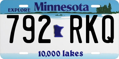 MN license plate 792RKQ