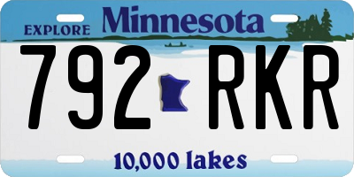 MN license plate 792RKR