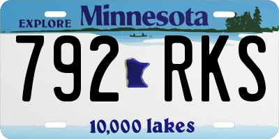 MN license plate 792RKS