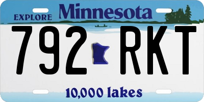 MN license plate 792RKT