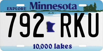 MN license plate 792RKU