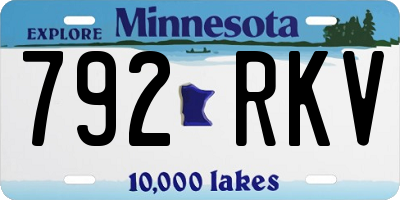 MN license plate 792RKV