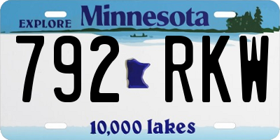 MN license plate 792RKW