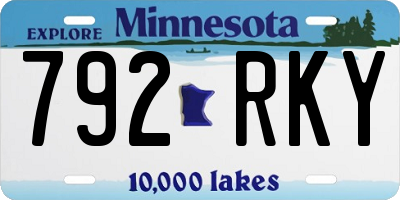 MN license plate 792RKY