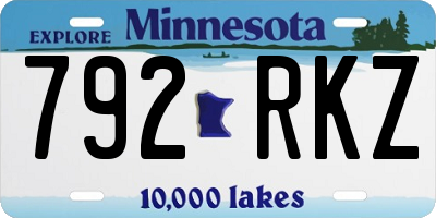 MN license plate 792RKZ