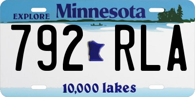 MN license plate 792RLA