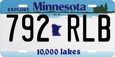MN license plate 792RLB
