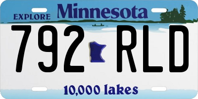 MN license plate 792RLD