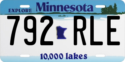 MN license plate 792RLE