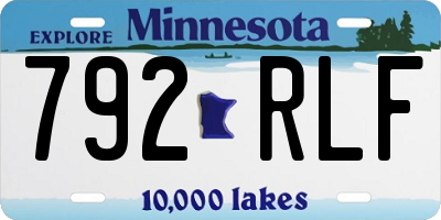 MN license plate 792RLF