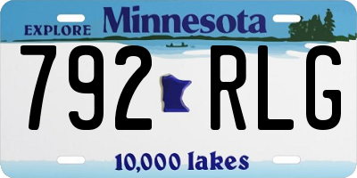 MN license plate 792RLG