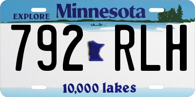 MN license plate 792RLH
