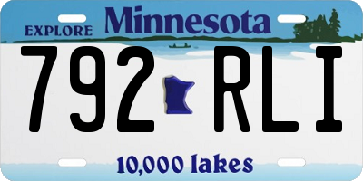 MN license plate 792RLI