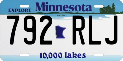 MN license plate 792RLJ