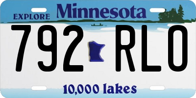MN license plate 792RLO