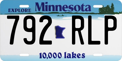 MN license plate 792RLP