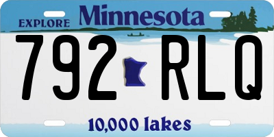 MN license plate 792RLQ