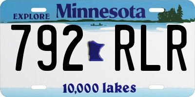 MN license plate 792RLR