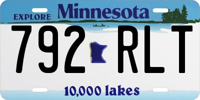 MN license plate 792RLT