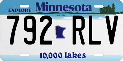 MN license plate 792RLV