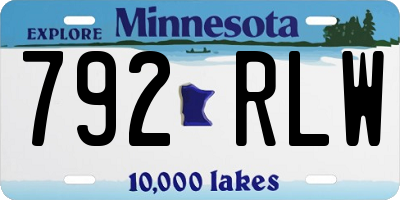 MN license plate 792RLW