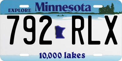 MN license plate 792RLX
