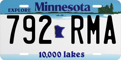 MN license plate 792RMA