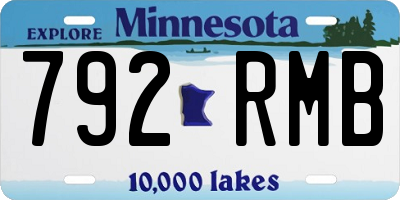 MN license plate 792RMB