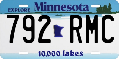 MN license plate 792RMC