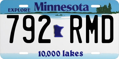 MN license plate 792RMD