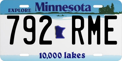 MN license plate 792RME