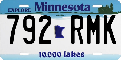 MN license plate 792RMK