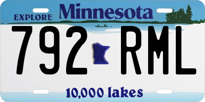MN license plate 792RML