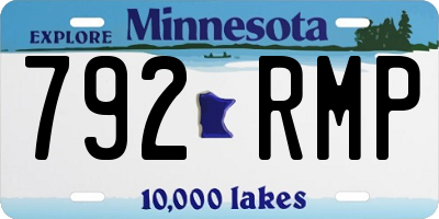 MN license plate 792RMP
