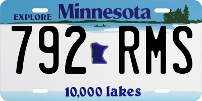 MN license plate 792RMS