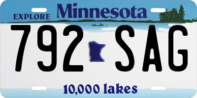 MN license plate 792SAG