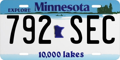 MN license plate 792SEC