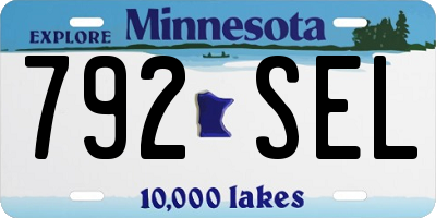 MN license plate 792SEL