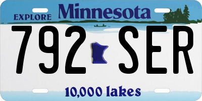 MN license plate 792SER