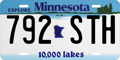 MN license plate 792STH